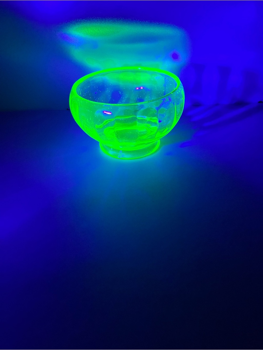 Footed Uranium Glass Bowl